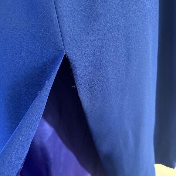 Watters & Watters Sz 20 MOB MOG Long Gown & Blazer Cobalt Blue Sheath Embroidery - Picture 12 of 16